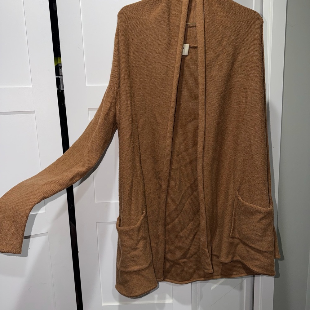 Babaton Open-Front Cardigan Sweater - Camel Brown